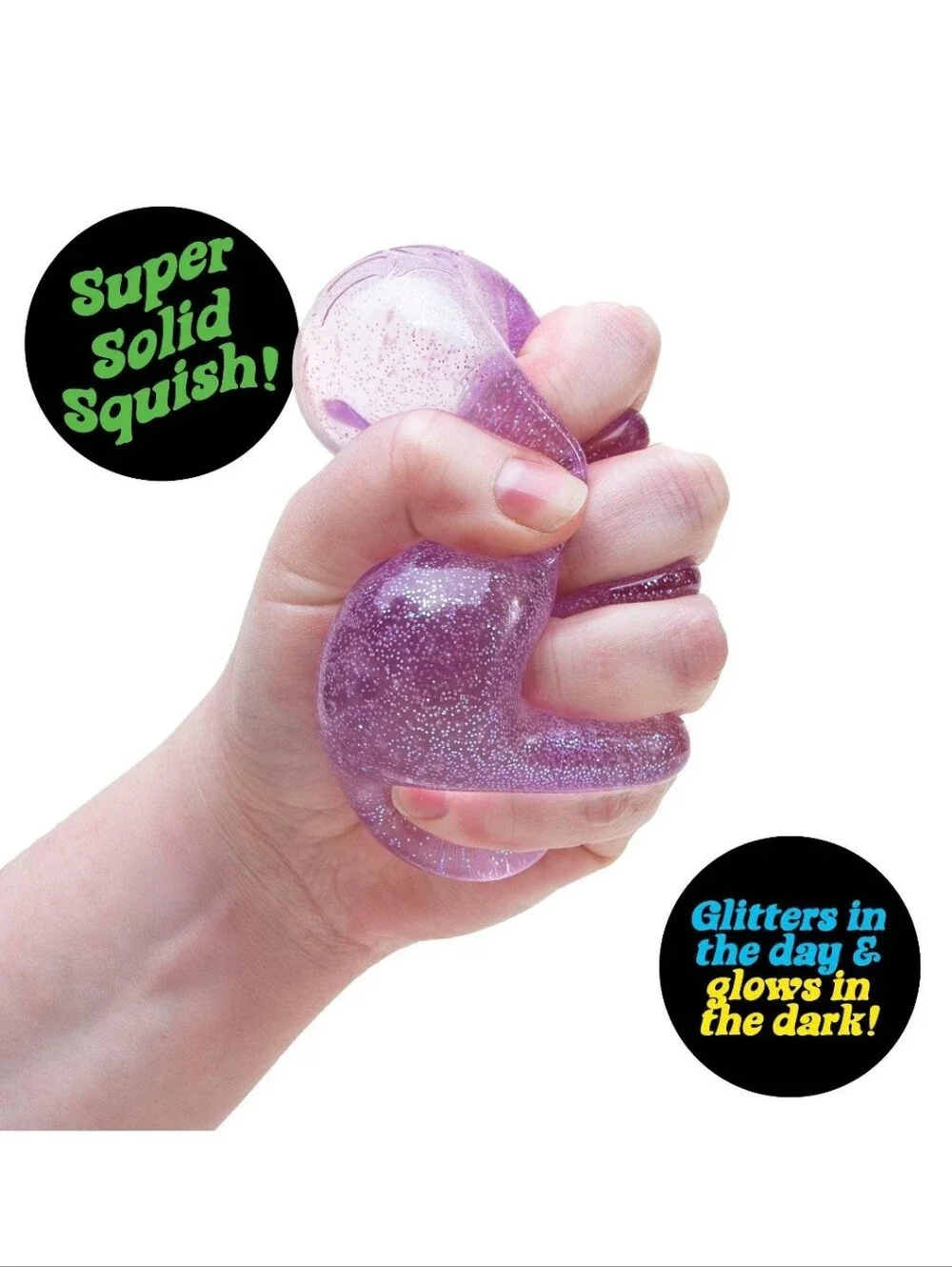 Nice Cube Glitter & Glow Squishy PURPLE